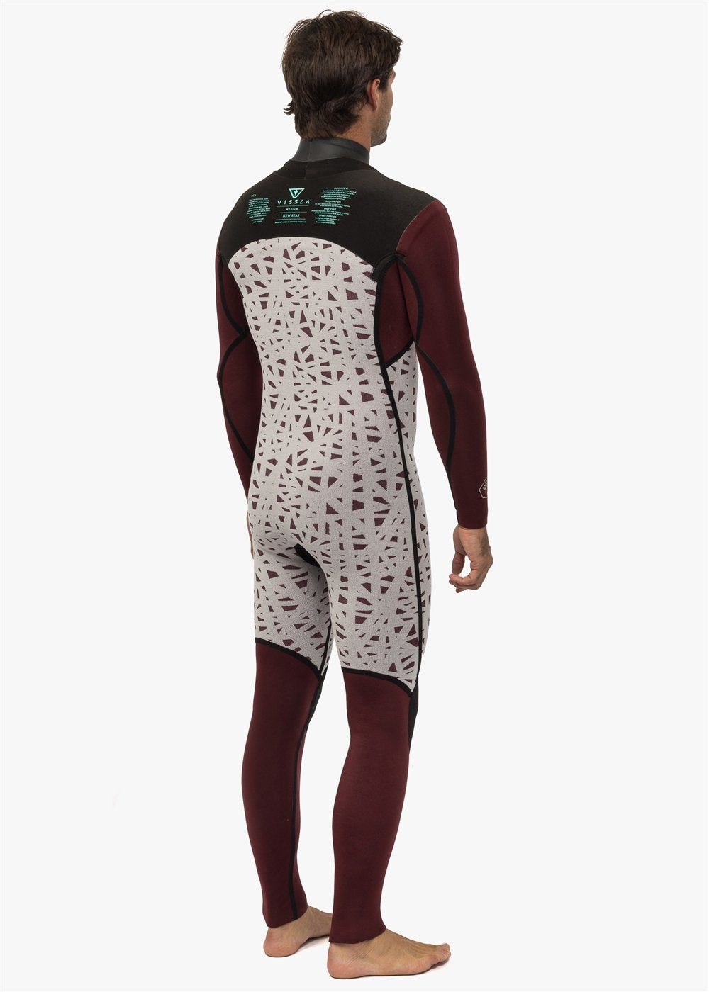 Vissla Men's New Seas 4/3mm V-Zip Wetsuit, Full Suit