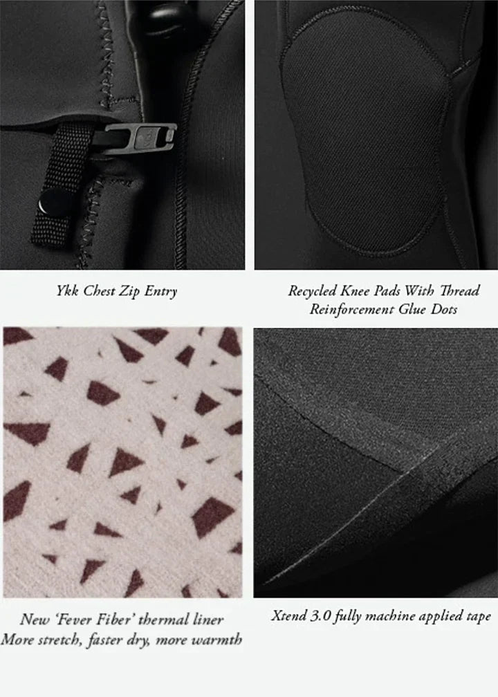 Vissla Men's 7 Seas 5/4mm Chest Zip Wetsuit, Full Suit
