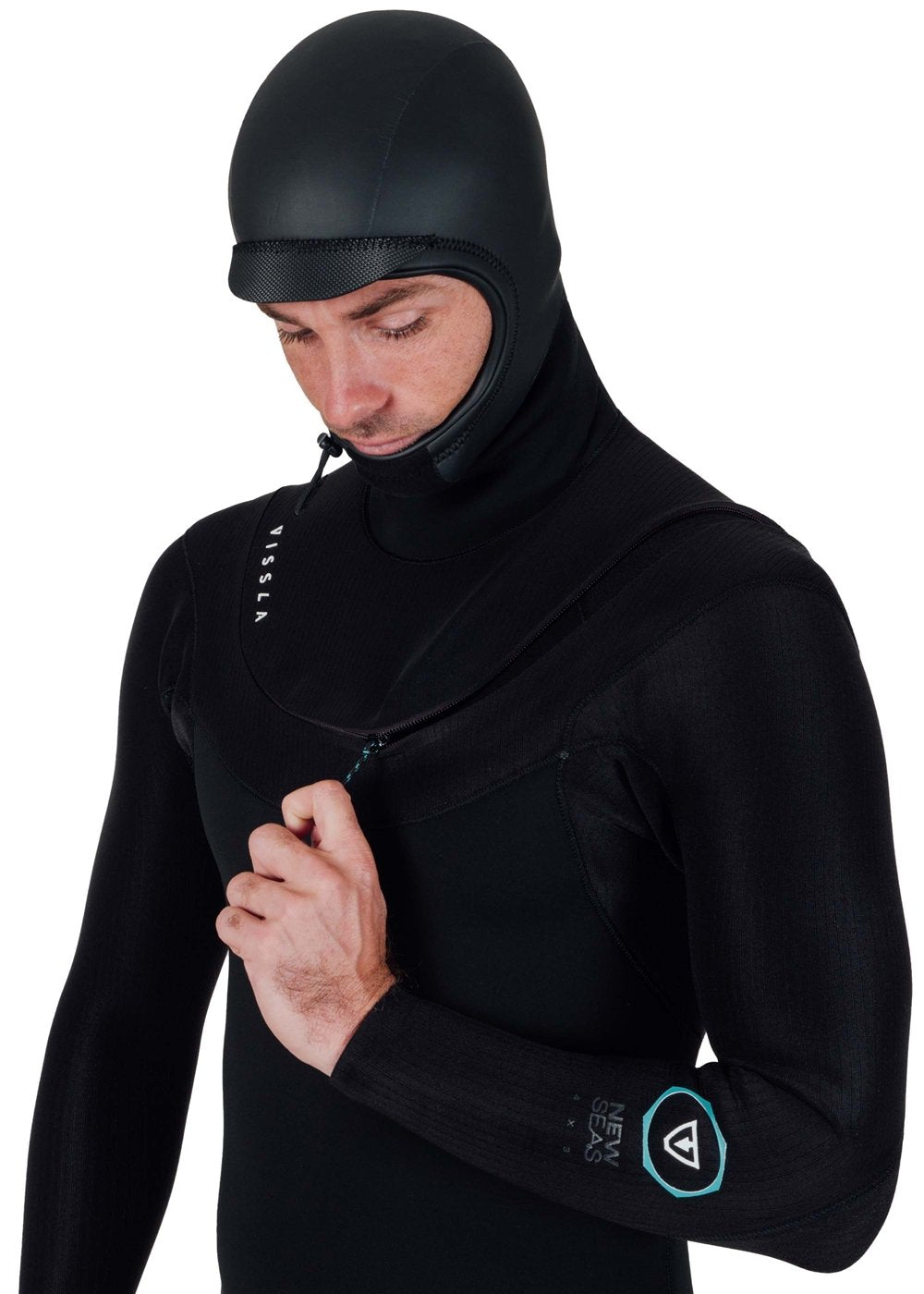 Vissla Men's New Seas 6/5mm Hooded Wetsuit, U-Zip Entry