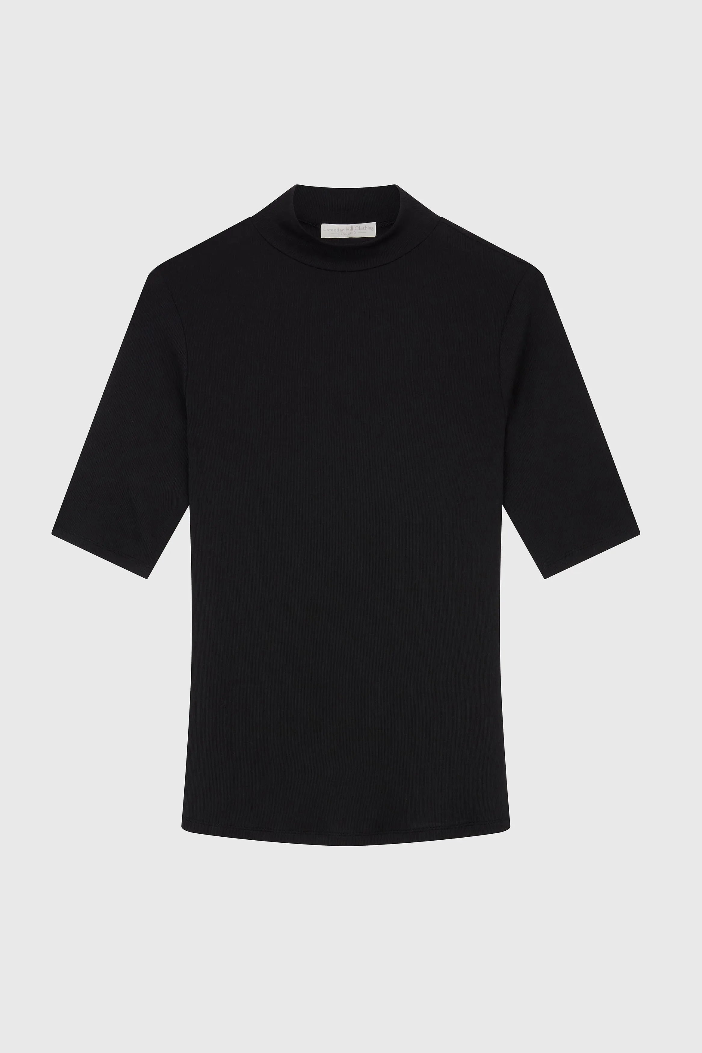 Women's Mock Neck Top – Ribbed TENCEL Modal, Half Sleeve, UK 8-16