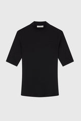 Women's Mock Neck Top – Ribbed TENCEL Modal, Half Sleeve, UK 8-16