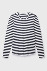 Women's Striped Linen Long Sleeve Top – Breton Stripe, UK 8-16