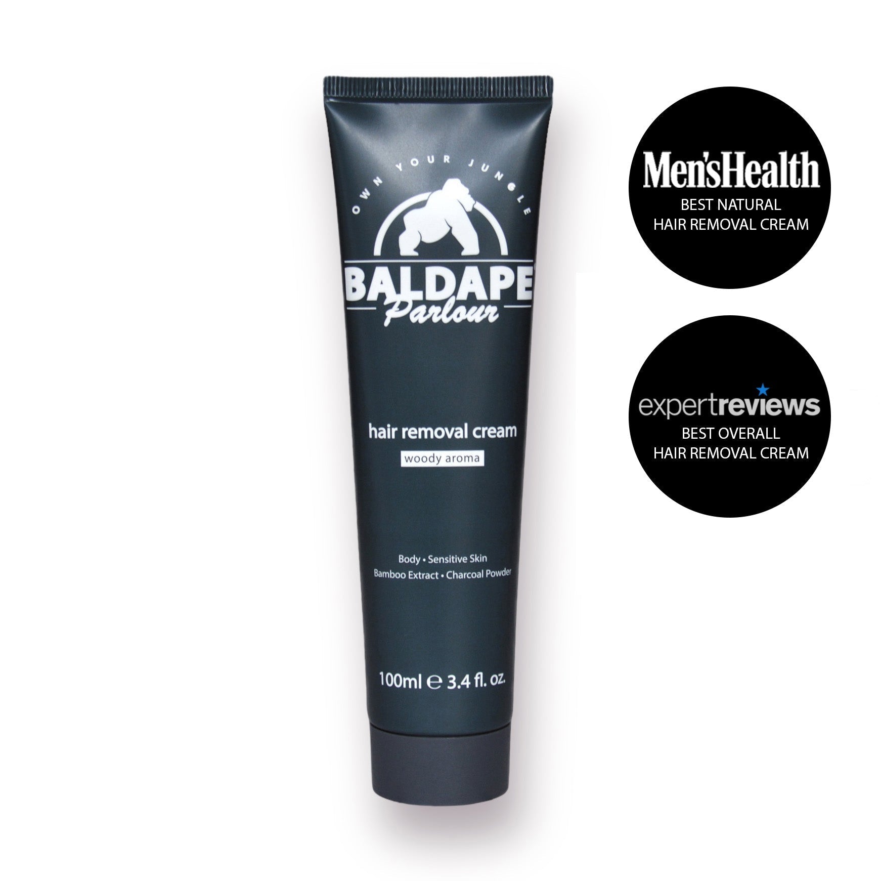 Charcoal Hair Removal Cream for Men – All Body, Works in 3–7 Minutes