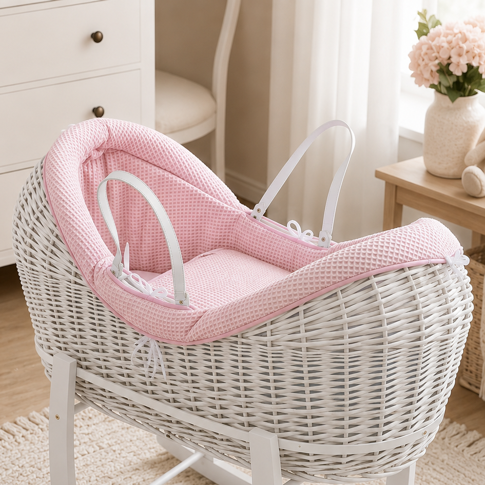 Wicker Deluxe Pod Moses Basket – Newborn Basket, No Stand