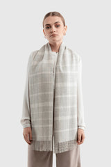 Alpaca Plaid Scarf – Undyed Natural Fibres, Brushed Finish