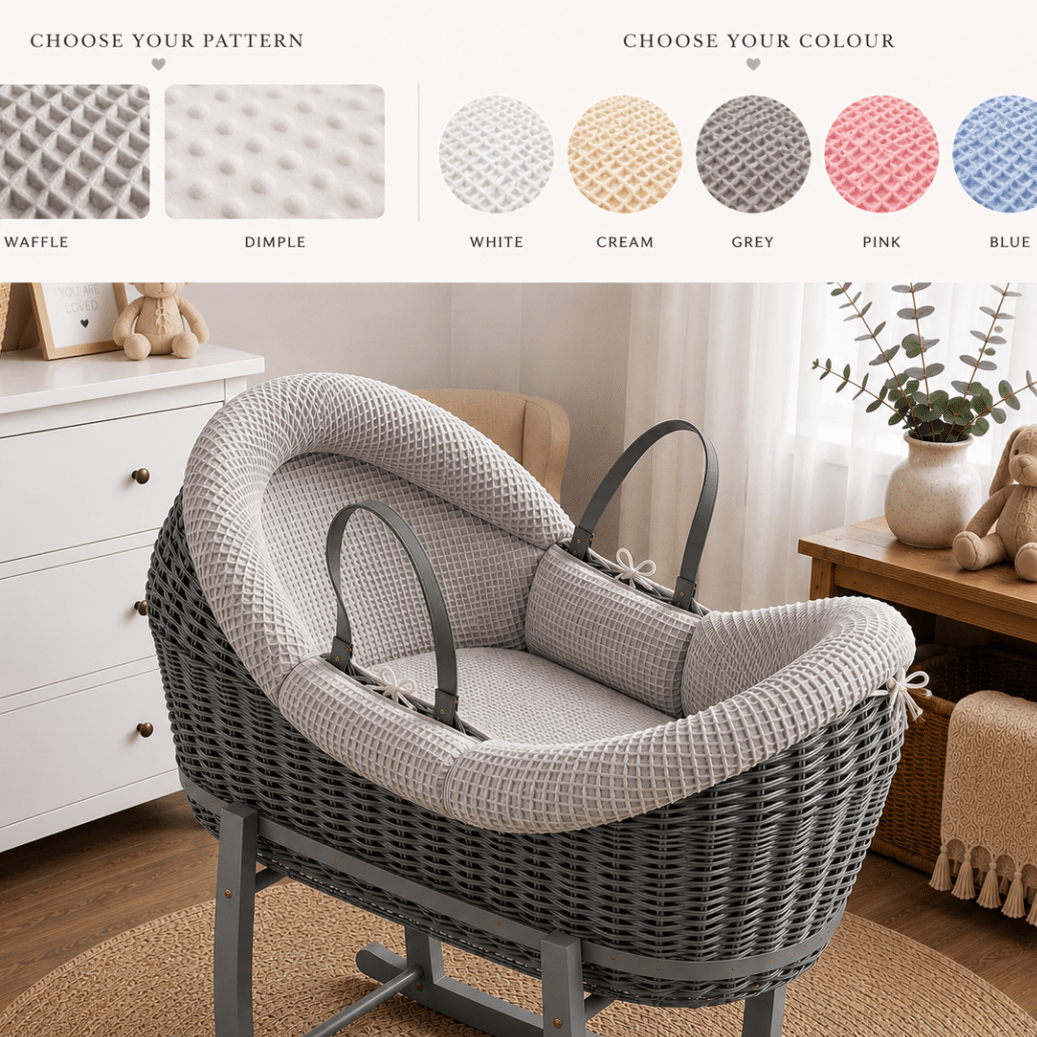 Wicker Deluxe Pod Moses Basket – Newborn Basket, No Stand