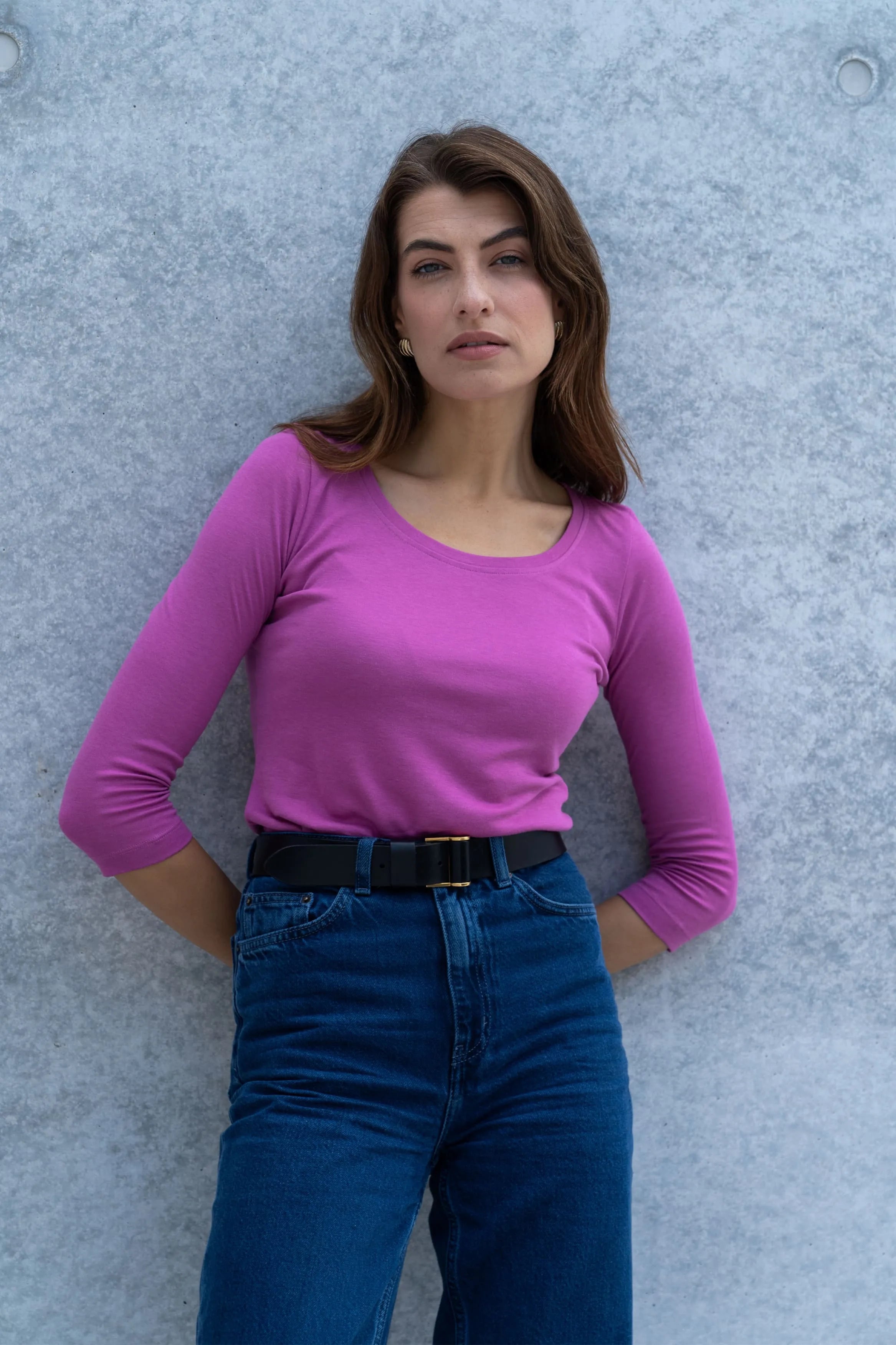 Women's 3/4 Sleeve Scoop Neck T-Shirt – Cotton Modal, UK 6-18