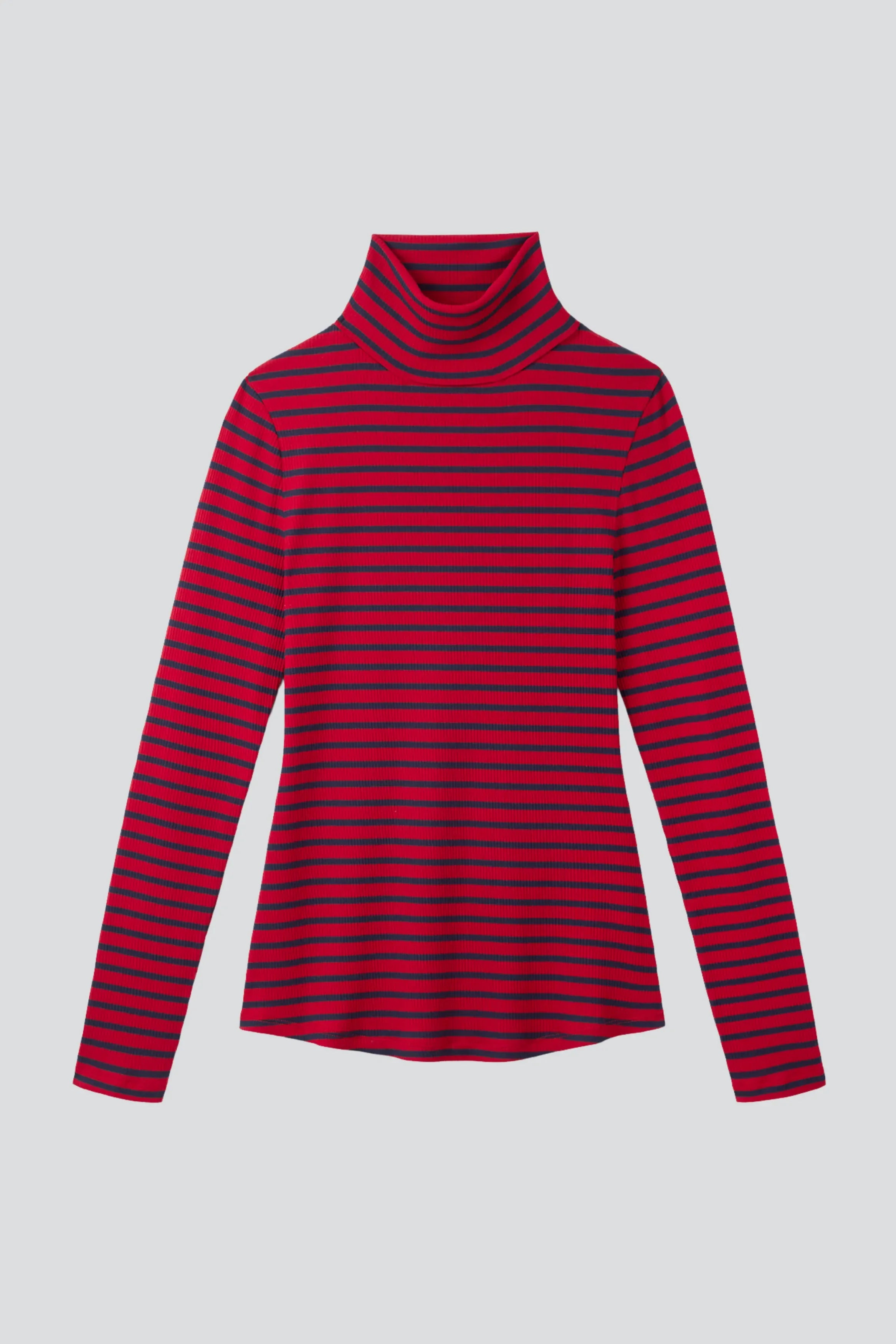 Women's Striped Cotton Roll Neck – Long Sleeve, Seven Colours, UK 8-16
