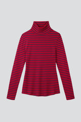 Women's Striped Cotton Roll Neck – Long Sleeve, Seven Colours, UK 8-16