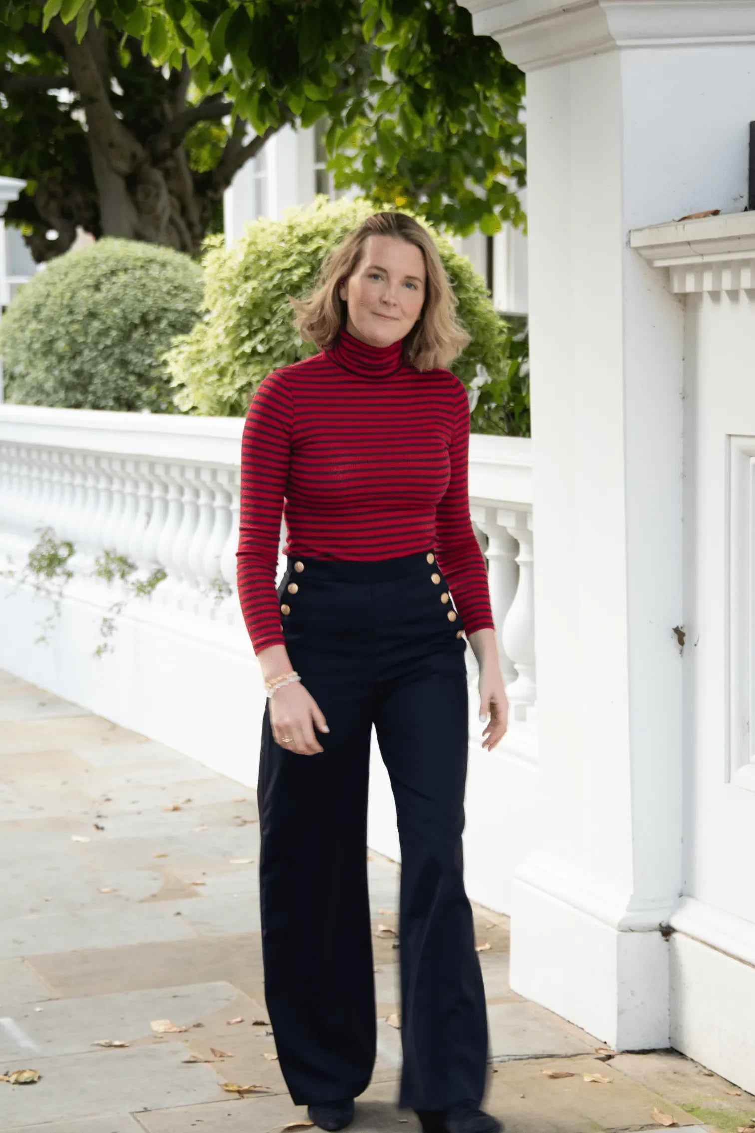 Women's Striped Cotton Roll Neck – Long Sleeve, Seven Colours, UK 8-16