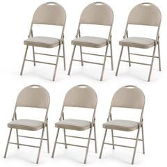 GOFLAME Set of 6 Folding Fabric Chairs – Padded Dining & Guest Seats