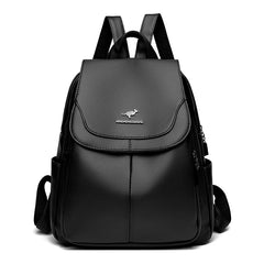 Women's Large Capacity Genuine Leather Backpack – Vintage Travel & School Bag