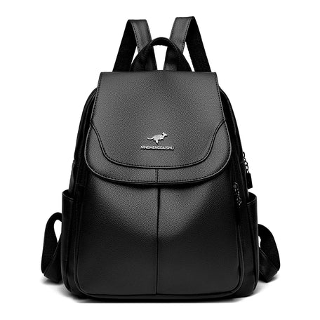 Women's Large Capacity Genuine Leather Backpack – Vintage Travel & School Bag