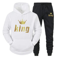 King & Queen Couple Tracksuit – Matching Hoodie & Joggers Set