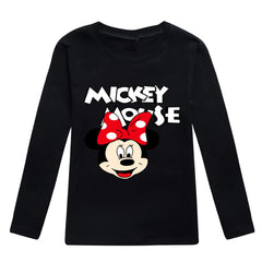 Girls' Minnie Long-Sleeve Cartoon T-Shirt – Fun & Casual