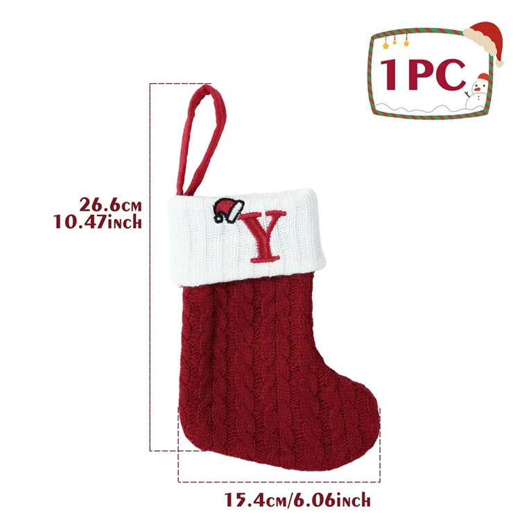 Mini Knitted Letter Stocking Decoration