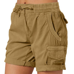 Women's Plus-Size Cargo Shorts – Loose-Fit Summer Hiking Shorts with Pockets