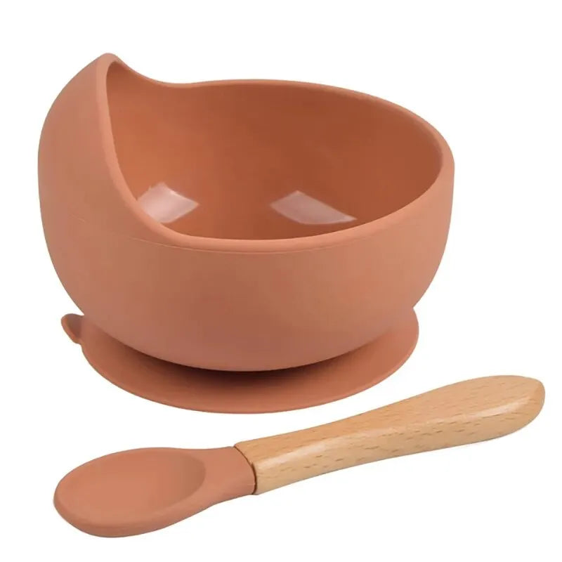 Silicone Suction Weaning Bowl and Spoon Set, 2 Piece