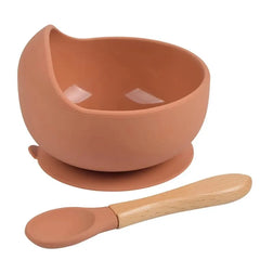 Silicone Suction Weaning Bowl and Spoon Set, 2 Piece