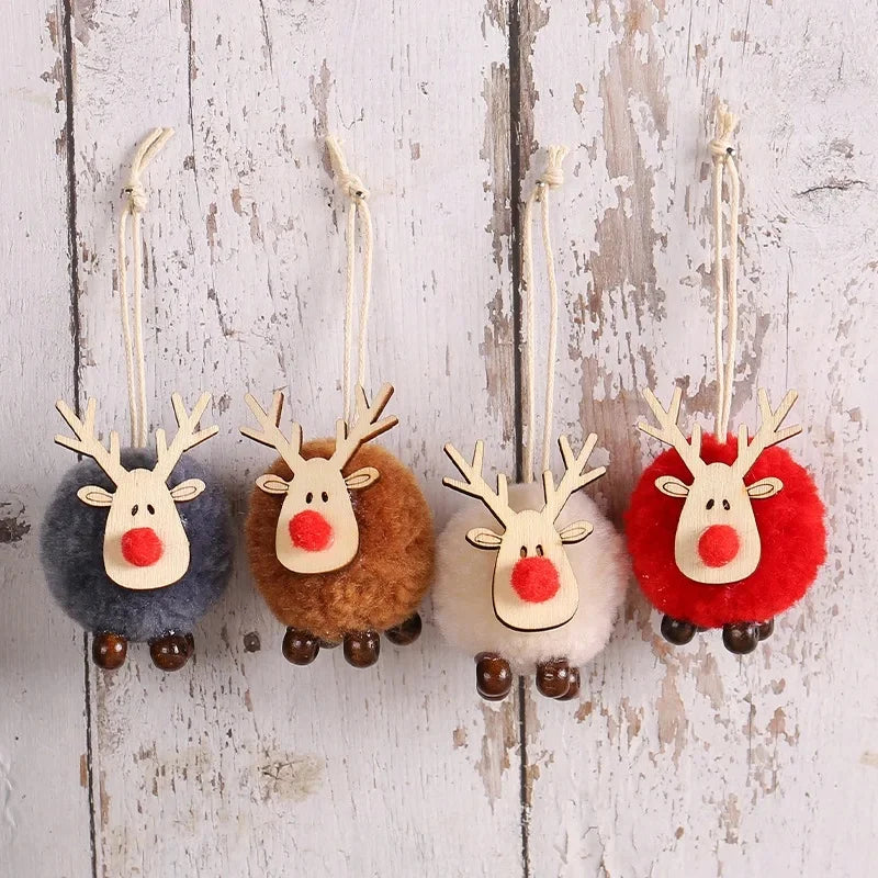 Felt Reindeer Christmas Decorations, Set of 4