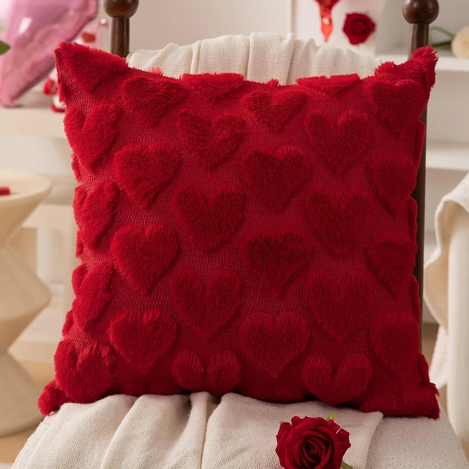 Plush Christmas Cushion Cover, 45 x 45 cm