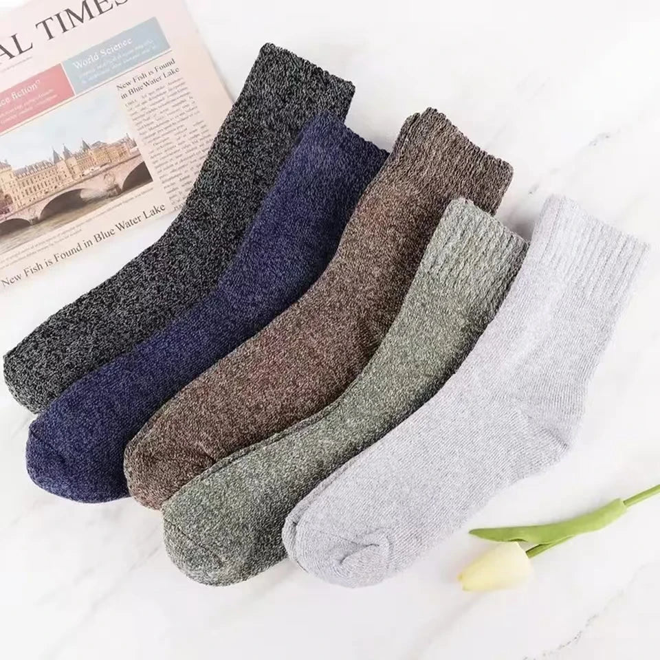 Thick Terry Winter Socks, 5 Pairs