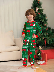 Festive Green Family Christmas Pyjamas