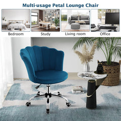 GOFLAME Adjustable Velvet Swivel Chair – Stylish Shell Back Vanity Seat