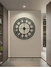Modern 3D Metal Wall Clock – Silent Nordic Roman Numeral Clock for Home & Office