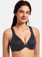 MELENECA Seamless Racerback Front Closure Bra – Full Coverage, Underwire Support