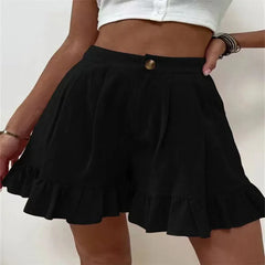 Women's High-Waisted Wide-Leg Shorts – Loose Fit Summer Casual