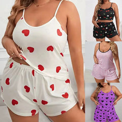 Plus Size Summer Camisole Pyjama Set