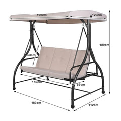 GOFLAME 3-Seater Convertible Swing Chair – Outdoor Patio & Garden Lounger