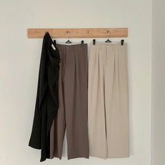 Women's High-Waisted Straight-Leg Trousers – Elegant Office & Casual Suit Pants