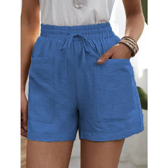 Women’s High-Waisted Linen Shorts – Casual Summer Sweatshorts with Pockets