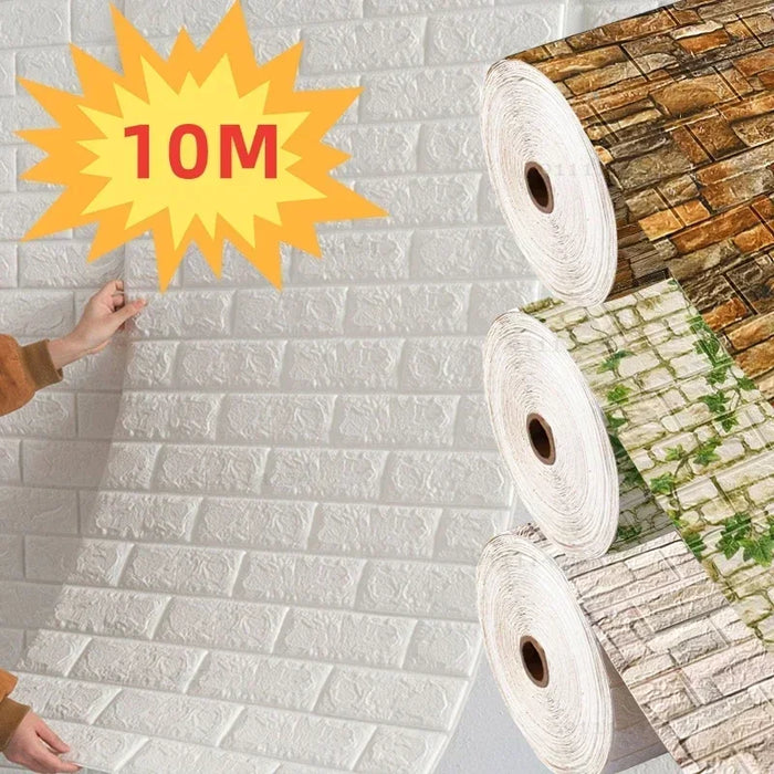 Vintage Brick 3D Foam Wallpaper, Self-Adhesive Wall Panels, image 2