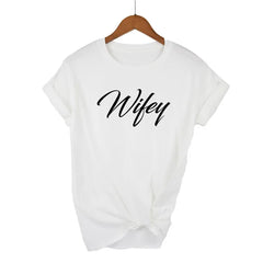 Hubby & Wifey Matching T-Shirt – Funny Casual Cotton Tee for Women