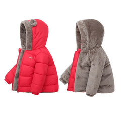Kids' Fleece Lined Puffer Jacket with Bear Ears