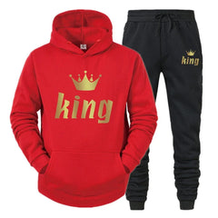King & Queen Couple Tracksuit – Matching Hoodie & Joggers Set