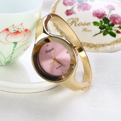 MOONBIFFY Minimalist Gold Cuff Women’s Quartz Watch