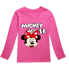 Girls' Minnie Long-Sleeve Cartoon T-Shirt – Fun & Casual