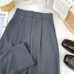 Women's High-Waisted Harem Trousers – Smart Casual Office Suit Pants
