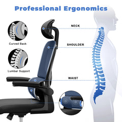 ErgoElite Mesh Office Chair – Adjustable High-Back Executive Seat with 3D Lumbar Support