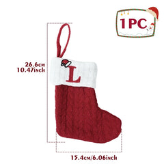 Mini Knitted Letter Stocking Decoration