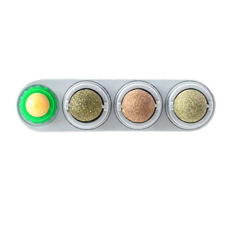 Wall-Mounted Catnip Ball Toy, 4 Balls