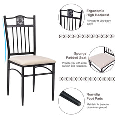GOFLAME 5-Piece Dining Table & Chair Set – Modern Kitchen & Breakfast Bar Furniture