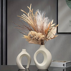 Set of 2 Hollow Ceramic Vases – Modern Nordic Boho Home Decor