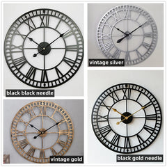 Modern 3D Metal Wall Clock – Silent Nordic Roman Numeral Clock for Home & Office