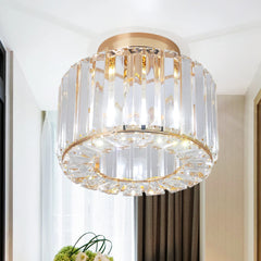 Minimalist Square Crystal LED Ceiling Light – Modern Flush Mount Chandelier