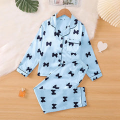 Girls' Satin Silk Pyjama Set – Long Sleeve Two-Piece Sleepwear